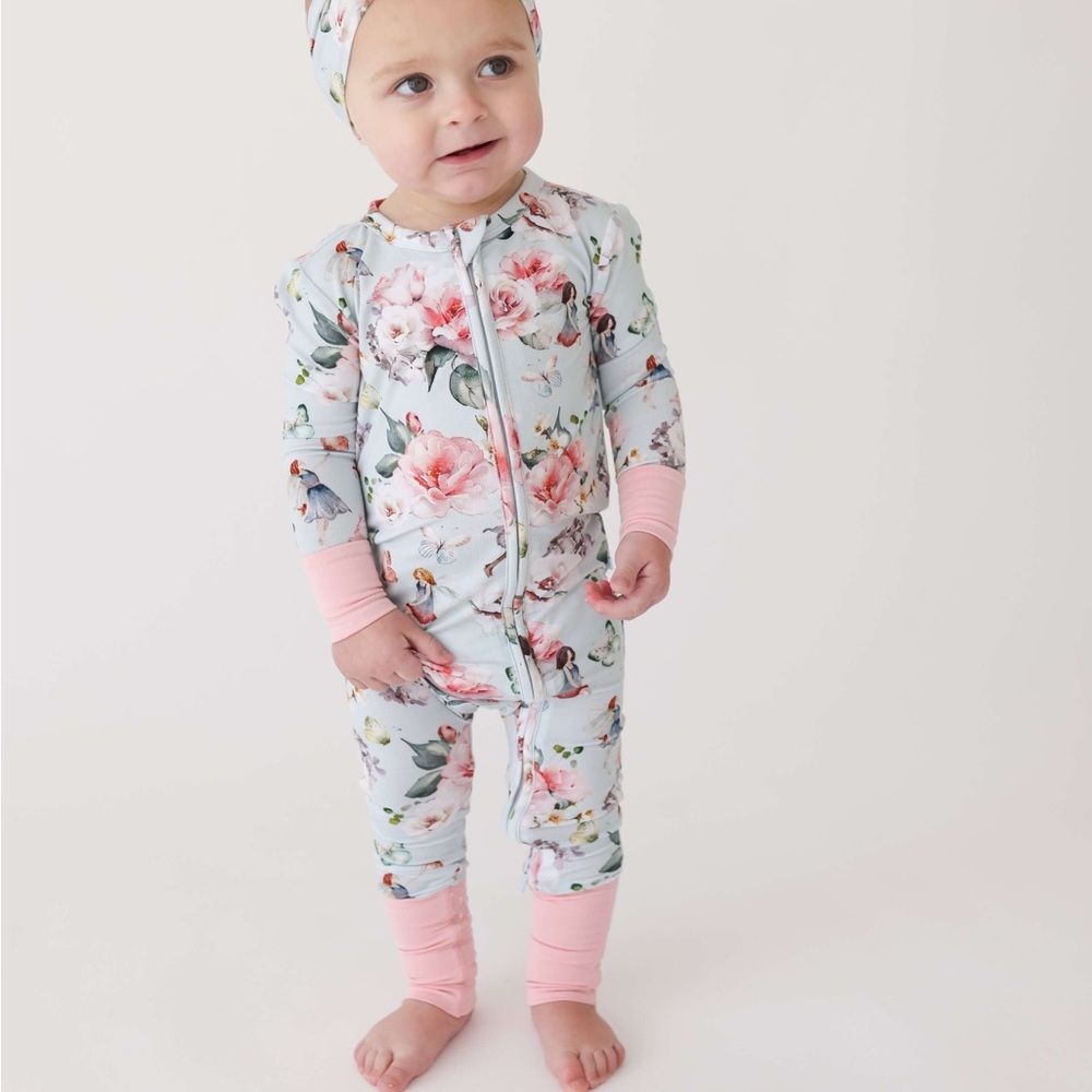 NWT Posh Peanut Melinda Convertible Footie 3-6M Fairies - Picture 6 of 8